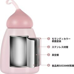 【新品・未使用】真空断熱 直飲み 350ml マグボトル（ピンク）の画像