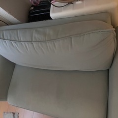 小さめ　2人がけ　ソファー　水色！の画像