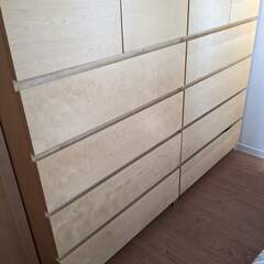 IKEA MALM 5段（引き出し6つ） オーク調の画像
