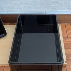 会津塗　漆塗　黒　合口文箱　沈金老松　未使用品　カシュー天然木　黒×金　暁の画像