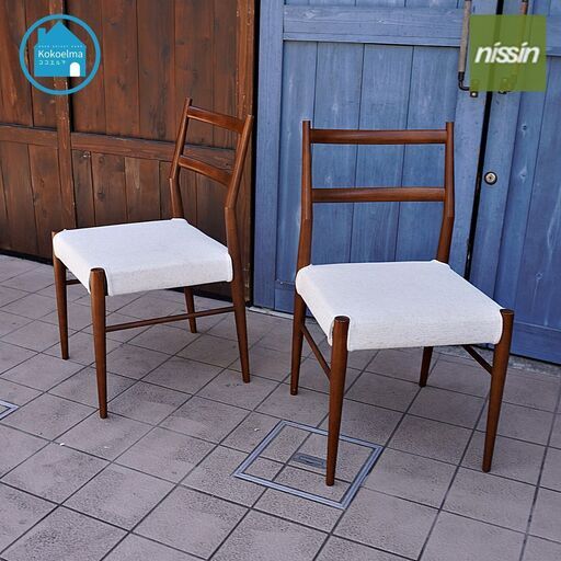 ACTUS(アクタス)で取り扱われていた飛騨の家具メーカーnissin(日進木工)のNatural Basic(ナチュラルベーシック)BSC-502 ナラ材 ダイニングチェア/カバーリング 2脚セットCI227