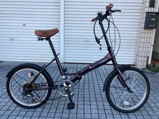 【20インチ自転車】折りたたみ　6段変速付　美品❗️泥除け付　若林自転車　唐崎店　SALE中❗️