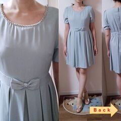 【ASTORIA ODIER】パーティードレス水色【アストリア】フォーマル【ワンピース】結婚式2次会の画像