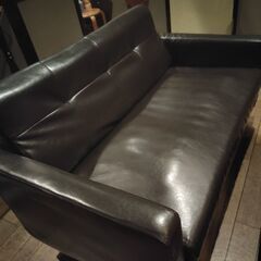 【早い者勝ち】二人掛け　黒ローソファー