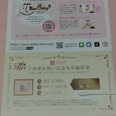 スタジオアリス　写真撮影券