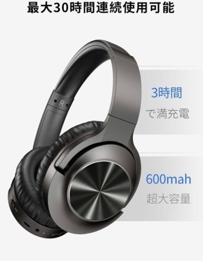 【新品未使用】ヘッドホン-ワイヤレスヘッドホン Bluetooth5.0 最大30時間連続再生 HiFi ANCノイズキャンセル密閉型ヘッドセット マイク内蔵ノイズキャンセリングヘッドホン有線無線兼用 通話可能 iPhone/iPad/Android対応 音楽・映画観賞