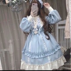 新品、未使用、在庫1品です。ロリータ ワンピース コスプレ., Mサイズ　ローリタワンピースセットの画像