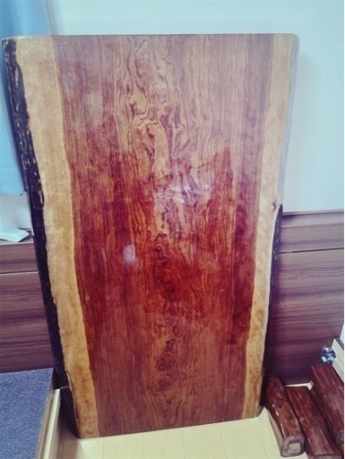 一枚板　ローテーブル　オイル加工