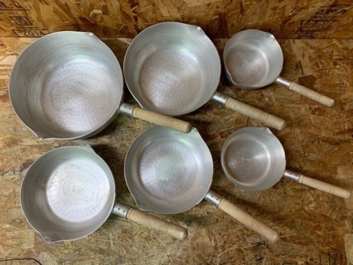 (5718) 中尾 ナカオ アルミ 雪平鍋 目盛付き 30・27・24・18cm まとめて 6個セット 業務用 飲食店 厨房 店舗用品