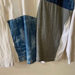 ハイブリットパターン長袖カットソー／メンズLLサイズの画像