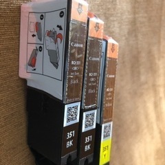 Canon  純正インク　BCI-351BK（2個）BCI-35Y（1個）➕互換インクの画像