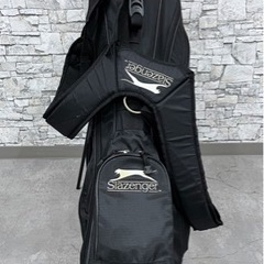 SPY-021 Slazenger スラセンジャー スタンドキャディバッグ ナイロン ブラック 良品の画像