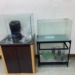 水槽　オールガラス　外部フィルター　水槽台