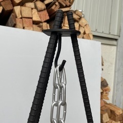 焚き火☆三脚　ファイヤースタンド☆マルシェ　BBQの画像