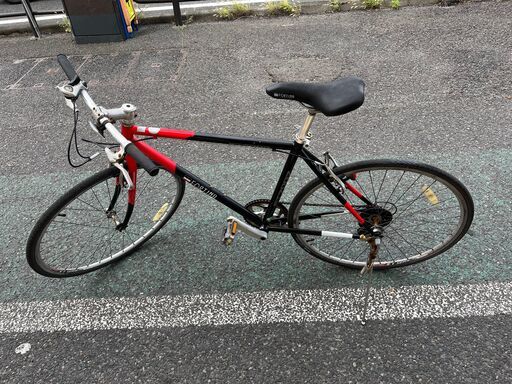 【リサイクルショップどりーむ天保山店】●368●　自転車　クロスバイク　赤with黒　７段変速ギア付き　FORTINA　14689SA　イカチィー( *´艸｀)