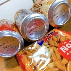 取引中   asahi＋麒麟 3缶 おまけつまみの画像