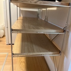美品】【最終値下げ】無印良品 ステンレスユニットシェルフ・オーク材