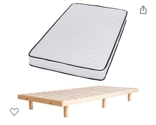 (急募/9月中のお取引)アイリスオーヤマ:  ダブルベッドマットレス＋脚付きスノコフレーム