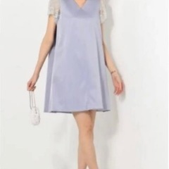 【急募！】美品　袖レース２ＷＡＹワンピース  レースワンピース　結婚式　パーティーの画像