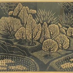 【額装】　絵画　木版画　木戸口加代子　1997年　6/50　額装　額：縦56㎝×横74.5㎝×厚み2.5㎝の画像