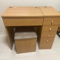 木製ドレッサー/化粧台/勉強机、値引き8000→6000