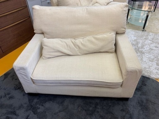 【リサイクルサービス八光　田上店　　配達・設置OK】RELAX  FORM　ベージュ 1.5人掛けソファ