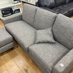 カウチソファー　布　グレー