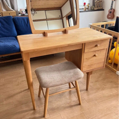 モモナチュラル デスク ミラー ドレッサー