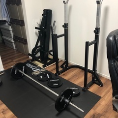 バーベル140kg +ベンチ台 +スクワット台