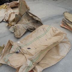巨大11袋セット稲刈りもみ殻収穫袋 PART.2 検索用:コンバインハーベスタ保存袋収穫かご保管土のうカバー収穫バッグ収草袋の画像