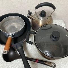 調理器具(鍋、フライパン(終了)、やかん、雪平鍋、おたま)