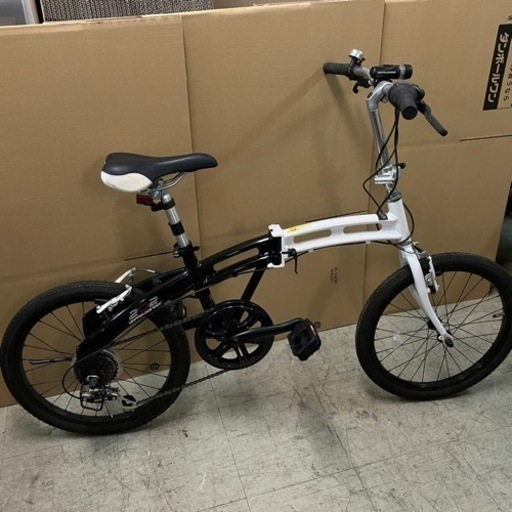 202 doppelganger 折り畳み自転車 6段ギア ドッペルゲンガー 白黒 20インチ ライト付