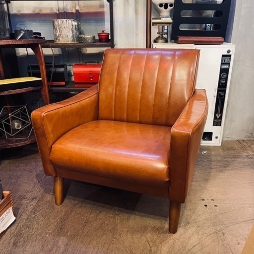 【売約済み】　希少　カリモク　karimoku ウニコ　unico ソファ　us21 廃盤品　レトロ調　検　レトロ　ソファー　昭和　クラシック　レザー　1人掛け　レア　イージーチェア　イス　椅子　応接　1シーター