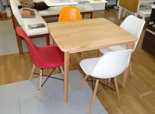 R456 NITORI 人気モダンコンパクト ダイニング5点セット、幅90cm 美品