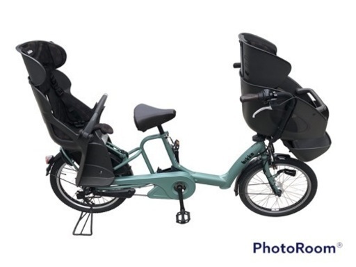 【美品❗️】電動アシスト自転車　3段変速　3人乗り　チャイルドシート　ブリヂストン bikke POLAR e 2017 BP0D37 T.レトログリーン　電動自転車
