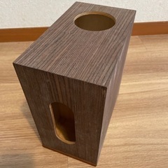 天然木　ゴミ箱　ティッシュケース
