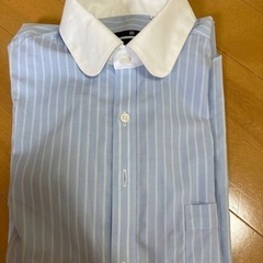 値下げ‼️⭐️未使用のワイシャツ⭐️ 白い丸襟&スカイブルー！