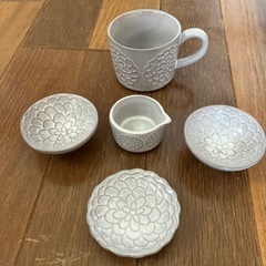 あげます　皿　コップ　タレ入れ　5点セット　和風