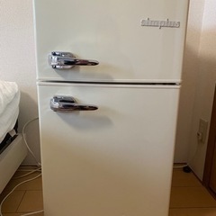 85L オフホワイト 1人暮らし用 2ドアレトロ冷蔵庫 