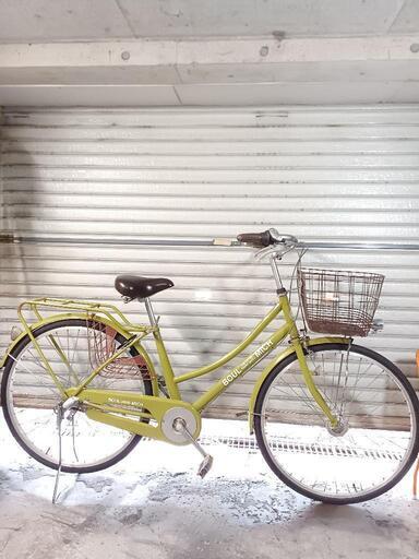 自転車中古　BOULMICH　内装3段変速　オートライト　カゴリアキャリア付き　鍵新品　タイヤ26インチ