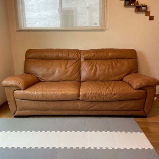 再値下げ☆直接お引取り限定☆ニトリ　本革ソファ　3人掛け