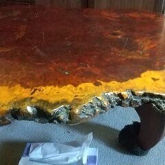 花梨、テーブル 直径約80cm 即購入ＯＫ ダイニングテーブルxチェア・ベンチxカリン【大分県由布市 個人住宅