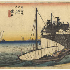 初代広重  本物浮世絵「東海道五十三次 桑名 七里渡口」保永堂版...