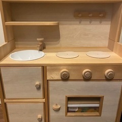 木製　日本製　美品ままごとキッチンの画像