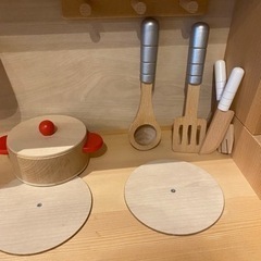 木製　日本製　美品ままごとキッチンの画像