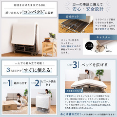 【組み立て不要！すぐに使える！】電動ベッド 収納式 折りたたみ ハイコスパモデル ATEX【動作確認済み】