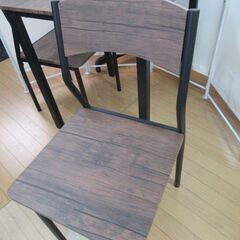 ダイニングセット/テーブル/チェア×2/75×70×70cm/85×41×46cm/良品/中古品/J4461/の画像