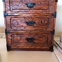 木製ミニタンス　小物入れ　桐レトロ