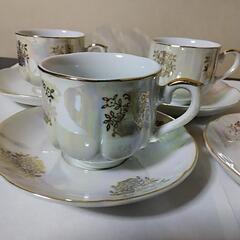 『新品』コーヒーカップ５客　パール加工の画像