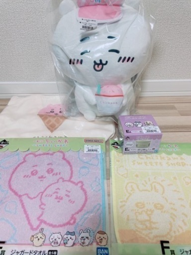 【梅田手渡し】ちいかわ一番くじSWEETS SHOP～　 A賞　ちいかわ　アイスクリームぬいぐるみ　 D賞　E賞　F賞セット！